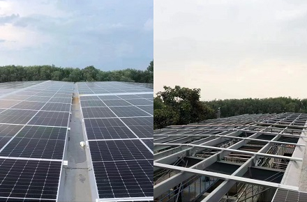 Stahlkonstruktion ohne Fliesen-BIPV-Konstruktion abgeschlossen
